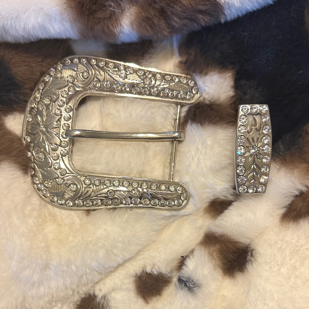 Bling belt buckle and keeper